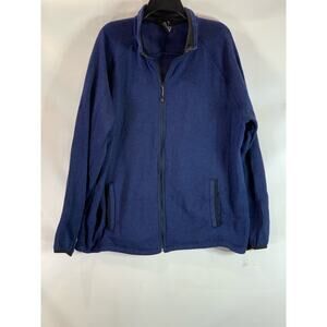 ZEROXPOSUR Men's Dark Blue Stand Collar Zip-Up Jacket SZ 2XL